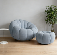 Promotion Fauteuil d'appoint citrouille, Canapé paresseux moelleux, Fauteuil de détente très élastique pour Salon et Balcon