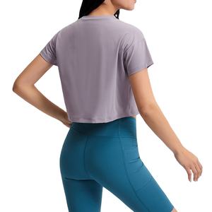 Top corto de algodón en blanco con estampado personalizado para mujer, Top corto de manga corta para mujer, camisetas de alta calidad - Product Image 6