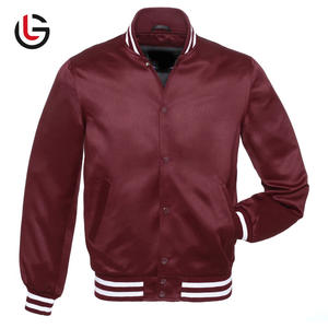 Haute meilleure qualité Top Quality100 % Polyester tricoté tissu Satin Bomber veste de Baseball pour hommes femmes broderie personnalisée Logo respirant - Product Image 1
