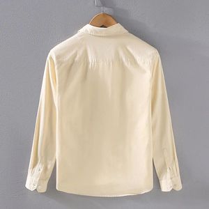 เสื้อผู้ชายผ้าฝ้ายย้อมสีล้วนแขนยาว, เสื้อแนวสตรีท - Product Image 3