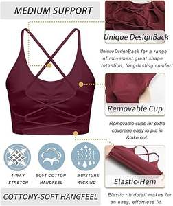 La mejor calidad Fitness Sport Bra Pakistan Made Nuevo diseño Gym Wear Transpirable Sports Women Bra - Product Image 5