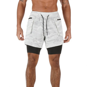 Nuevos pantalones cortos para correr Malla de secado rápido Pantalones de cinco puntos de doble capa Pantalones de entrenamiento deportivo de fitness - Product Image 2