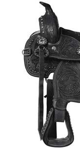 Sillín occidental inglés de cuero hecho a mano de primera calidad de plástico para equitación entrenamiento ecuestre cómodo largas horas de equitación - Product Image 3