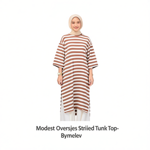 เสื้อทูนิคลายทางขนาดใหญ่แบบเรียบง่าย-Bymeldev - Product Image 2