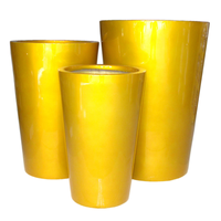Lot de 3 pots de fleurs en fibre de verre légers, durables et écologiques, forme moderne, faible MOQ, gain de place, pour la décoration de la maison et du jardin