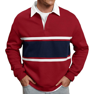 Chemises de rugby doublées en polaire pour hommes, sweat-shirt à manches courtes lourd, uni, 100% coton, impression numérique, service OEM, séchage rapide - Product Image 3