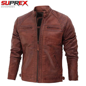 Canvas Biker <b>Jacket</b> Quilted Cafe Racer Zip Moto <b>Jackets</b> <b>Men</b> Customize Wholesale High Quality Waterproof Breathable Eco-Friendly - Product Image 6
