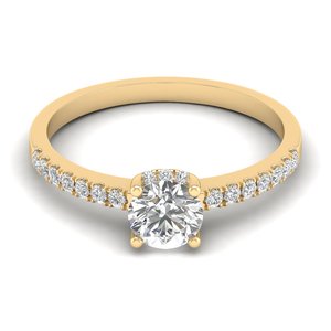 Bague de fiançailles REYES avec diamant de laboratoire certifié IGI, taille ronde, 0,85 carat, en or jaune 14K plaqué rhodium HPHT CVD - Product Image 1