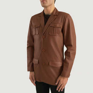 Veste d'hiver pour hommes Top Design avec col montant manches longues 100% cuir de haute qualité personnalisable prix raisonnable - Product Image 5
