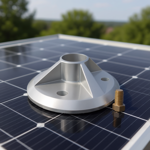 Support de montage rapide Qbase QM-QBB-01-M1 de type poteau avec boulon en acier inoxydable 5/16-18-8 pour l'installation de panneaux solaires sur toits en tôle - Product Image 3