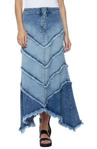 Falda midi vaquera de cintura alta para mujer, color liso, con botones frontales, abertura, estilo lápiz, casual, de algodón lavado a la piedra, estilo primavera - Product Image 4