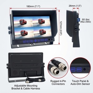 Moniteur DVR tactile IPS 7 pouces à vision nocturne infrarouge |   Enregistreur en boucle 4CH AHD 1080P, <span class=keywords><strong>carte</strong></span> SD 256 Go, système de caméra de recul 12-36V - Product Image 3