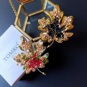 Beaded brooches Handmade designer brooch. High quality accessories. <b>Unique</b> design brooch. <b>Baby</b> shower best <b>gift</b>. - Product Image 3