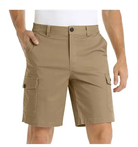 Custom Men's Summer Cargo Shorts Polyester/Cotton Canvas <b>Knee</b>-Length High-Waisted Drawstring Closure Quick-Dry Eco-Friendly - Product Image 3