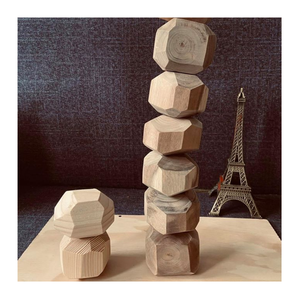 Rocas de madera TUMI ISHI, bloques apilables de madera natural, juguete ecológico para diversión creativa 100% Roca de madera TUMI ISHI natural - Product Image 1
