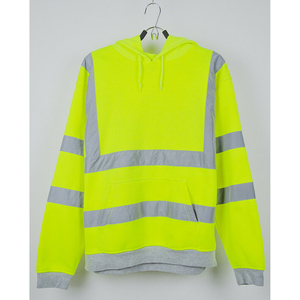 Hi Vis-Sudadera con capucha y cierre de cremallera, con tiras reflectantes de alta calidad, Impresión de logotipo personalizado, jersey de seguridad para construcción - Product Image 3