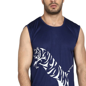 T-shirt léger sans manches pour homme de haute qualité 100% coton personnalisé col rond imprimé vintage tissu tricoté à séchage rapide - Product Image 4