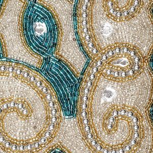 Christmas Decorative and Leaves Design <b>Beaded</b> Runner <b>Placemat</b> Dining Table Fancy Mat Handmade Decorative Runners for Wedding - Product Image 6