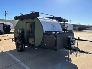 10-Foot Budget Camper Teardrop Trailer Stainless Steel Construction Foldable Design Double Shock Absorber Suspension for Sale - Product Image 3