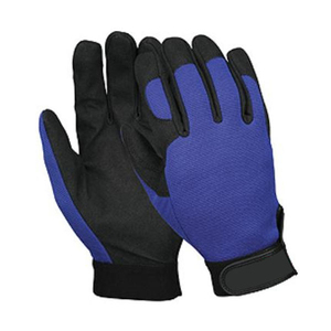 Negro ISO PK Hombres Tácticos Guantes de trabajo sin dedos Acolchado Medio dedo Utilidad Ciclismo Cuero para conducir Mecánico Trabajo Negro - Product Image 6