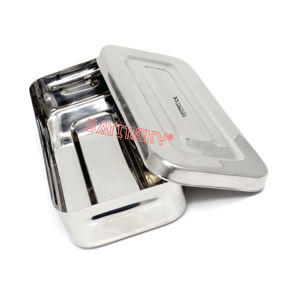 Bandeja Quirúrgica Médica Profesional de 9.5"x6.3"x2" Plateada Clásica, Organizador para Herramientas de Procedimientos Dentales, Acero Inoxidable - Product Image 5