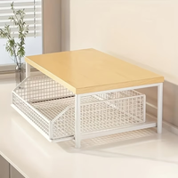 Étagère de rangement de bureau à un seul niveau, organisateur de café, étagère pour épices de cuisine et rangement sur comptoir