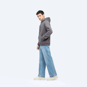 Sudadera con capucha de gran tamaño en blanco de algodón 100% de alta calidad para hombre, ropa informal, Sudadera con capucha hecha a medida para hombre - Product Image 6