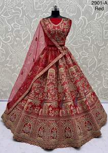 Ropa nupcial de seda con lentejuelas y bordado Zari Lehenga Choli Fabricante y proveedor de Surat a la tarifa más baja - Product Image 2