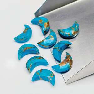 Piedra Preciosa de Turquesa Tallada a Mano en Forma de Luna Facetada de 12 mm para Joyería y Artesanía - Product Image 3