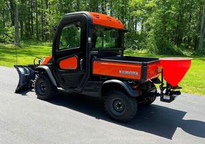 Kubota Compact Track Loader With Front Plow Orange Enclosed Cabin 4 Seats <b>LED</b> Headlights AWD Hydraulic Steering - Product Image 5
