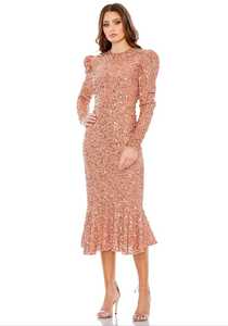 ชุดเดรสประดับด้วยลูกปัดสำหรับงานเลี้ยงตอนเย็นงานพรอมสีโรสโกลด์ยาวทรงตรงเข้ารูปแบบเจ้าหญิงสำหรับงานแต่งงาน - Product Image 3