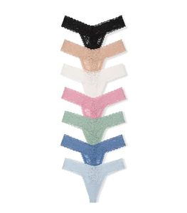 Sous-vêtements en dentelle pour femmes <span class=keywords><strong>Victoria</strong></span>'s Secret, lot de 7 pièces (XS-XXL), pack <span class=keywords><strong>nude</strong></span> et pastel, grande taille, ODM, lavable en machine - Product Image 1