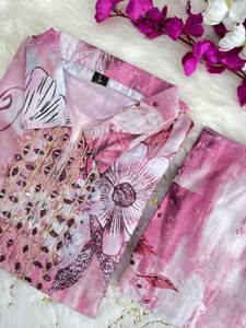 Unity Luxure Premium Soft Rayon Floral Printed <b>Kurti</b> with Embellished Neckline - Product Image 4