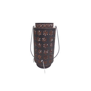 Linterna de metal decorativa antigua con mango, linterna de suelo de hierro de Color negro para decoración de sala de estar y jardín - Product Image 1