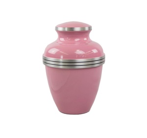 Urna de cremación de latón azul moderna, recuerdo de cenizas conmemorativas para niños, diseño de estampado de pies, urna de plástico de madera para adultos, tarro funerario conmemorativo - Product Image 2