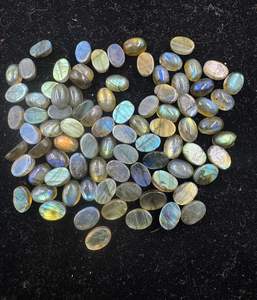 หินอัญมณีลาบราดอไรต์สีกรมท่า6x8mm-10x14mm ธรรมชาติทรงรีเรียบสำหรับทำเครื่องประดับ - Product Image 2