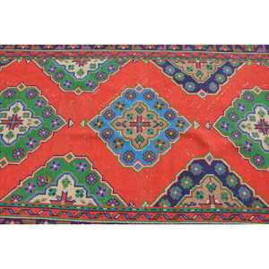 Alfombra turca Vintage tradicional rojo azul diseño de retazos área grande 9x12 rectángulo lana látex para adolescentes pasillo habitación alfombra - Product Image 5