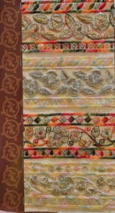 Custom Made Floral Embroidered <b>Ribbons</b> with Multi Colored Flowers and Leaves in Broad Sizes Ideal for Resale by <b>Ribbon</b> Stores - Product Image 4