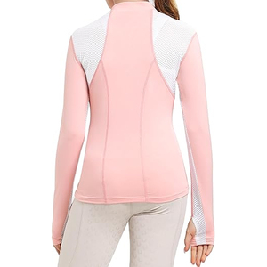 Vêtements équestres pour enfants personnalisés couche de base équestre hauts respirant sport maille tissu personnalisé à manches longues chemise d'équitation - Product Image 2