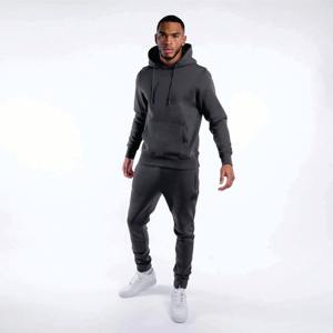 Sweat à capuche mélangé en coton de qualité supérieure pour hommes Basics réglable à manches longues Logo imprimé personnalisé Street Wear tissu confortable - Product Image 3