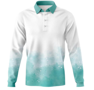 Camisetas de polo de pesca con protección UV sublimación rendimiento personalizado para hombre - Product Image 6