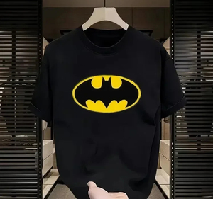 Camiseta de Manga Corta para Mujer, Estampado de Murciélago, Estilo Holgado Informal, Moderno y Versátil, Estilo Americano para Verano - Product Image 1