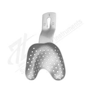 Bandeja de Impresión # 1 Mandíbula Superior Manual de Acero Inoxidable para Pacientes Edéntulos, Uso Profesional Dental, Fabricante Pakistán - Product Image 1
