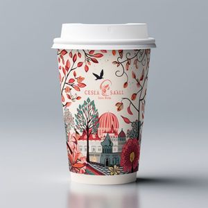 Taza de café de papel desechable con revestimiento a base de agua de papel personalizado para impresión de bebidas frías y calientes - Product Image 4