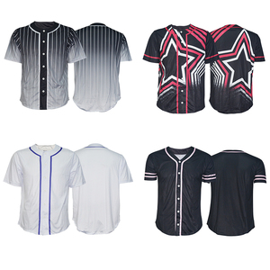 เสื้อเบสบอลและซอฟต์บอลสำหรับผู้ชายเสื้อกีฬาเบสบอลคอวีผ้าโพลีเอสเตอร์100% แบบระบายอากาศได้สำหรับผู้ชาย - Product Image 2