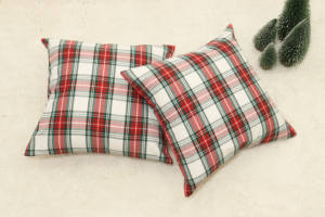 Modern Farmhouse Tartan Square <b>Pillow</b> Covers 18x18 Inch Red <b>White</b> Woven Cushion <b>Case</b> for Home Hospital Hotel Decor Christmas - Product Image 5