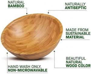 Grand ensemble de vaisselle en bois ovale moderne jetable robuste pour mariage Cuisine adaptée aux salades Pain Fruits Légumes - Product Image 2