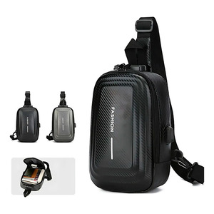 Sac de poitrine tactique à bandoulière avec port USB, sac à bandoulière, sac antivol - Couleurs assorties - Product Image 4