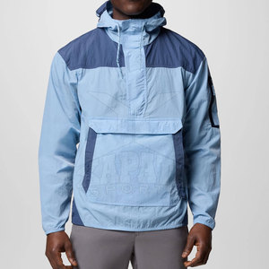 Chaqueta Cortavientos Anorak para Hombre en Oferta, Transpirable, con Cierre de Cremallera de un Cuarto, de Nailon/Poliéster, con Capucha a la Moda y Resistente al Viento - Product Image 1