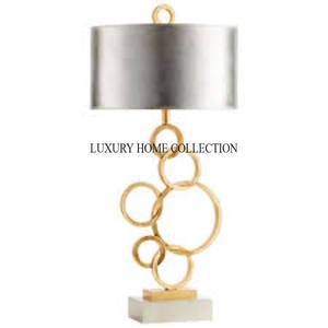 โคมไฟตั้งพื้นโต๊ะโลหะเกรดหรูหราสวยงามพร้อมเฉดสีศิลปะที่ออกแบบมาให้สมบูรณ์แบบสำหรับการตกแต่งภายในและเลานจ์ระดับไฮเอนด์ - Product Image 4